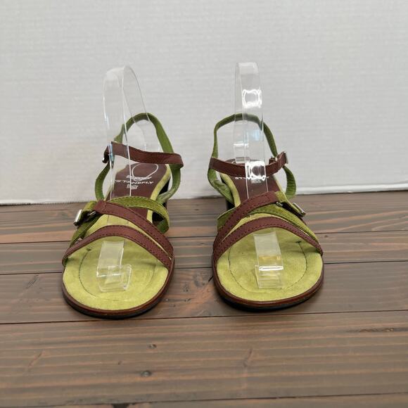 Stonefly Energel Brown Green Suede Leather Open Toe Heeled Sandals 7.5 - Picture 2 of 10